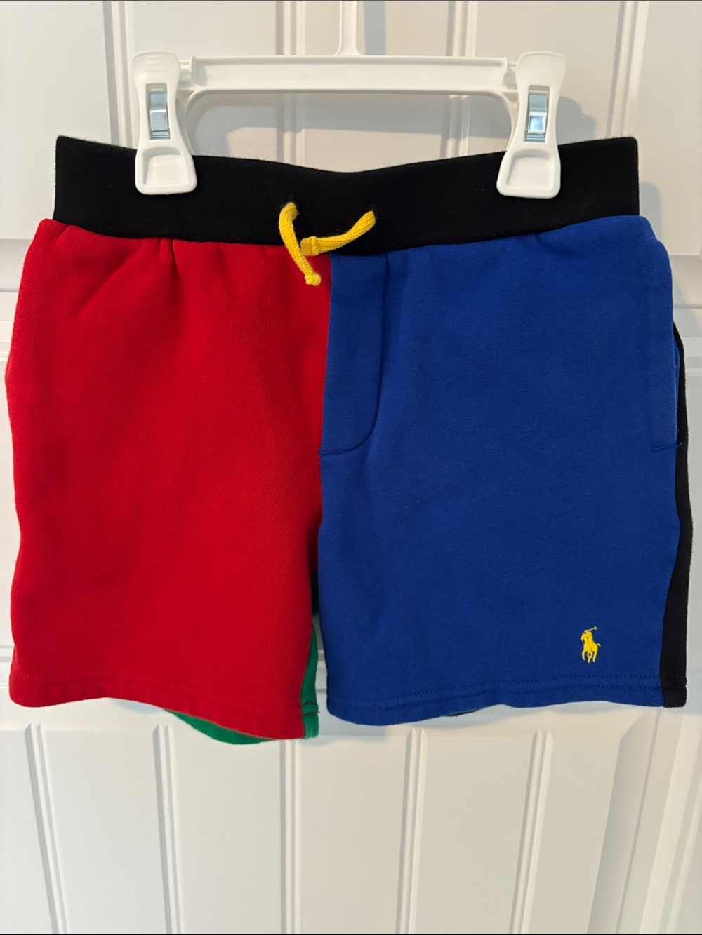 Polo by Ralph Lauren Red & Blue Colorblock Knit Shorts
